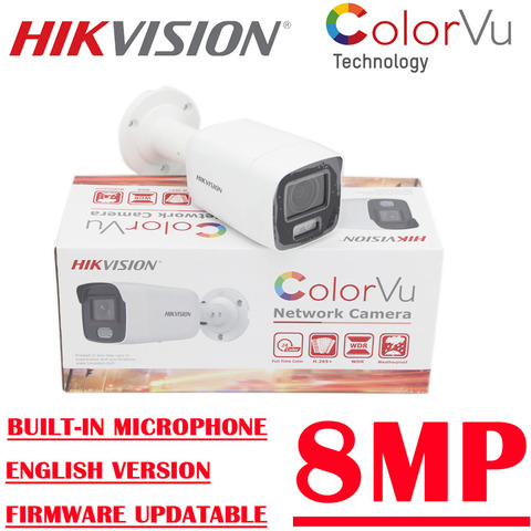 8MP POE DS-2CD2087G2-LU new Hikvision CCTV ip camera  Surveilance  colorvu full color Fixed Bullet Network  Built-in microphone ► Photo 1/1