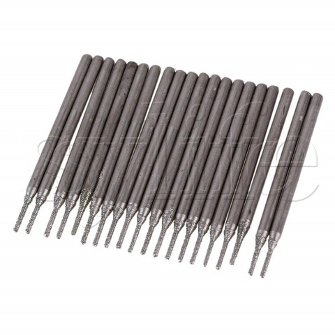 20pcs Lapidary Diamond Coated Hole Drill Solid Bits Needle Gems Glass Tile 1mm ► Photo 1/3