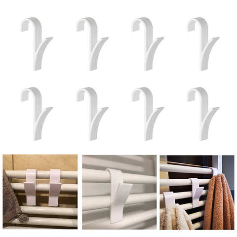 10pcs High Quality Hanger For Heated Towel Radiator Rail Bath Hook Holder Clothes Hanger Percha Plegable Scarf Hanger white ► Photo 1/6