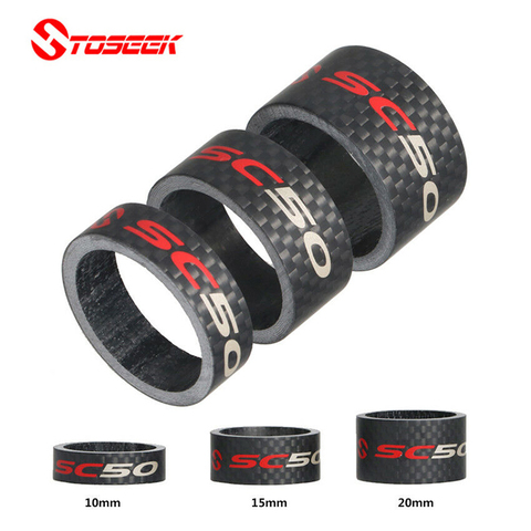 TOSEEK1-1/8 inch Bicycle Headset Carbon Fiber Washer Set MTB Bike Stem Washer Spacer 3K Matte 10/15/20mm Bicycle Accessories ► Photo 1/6