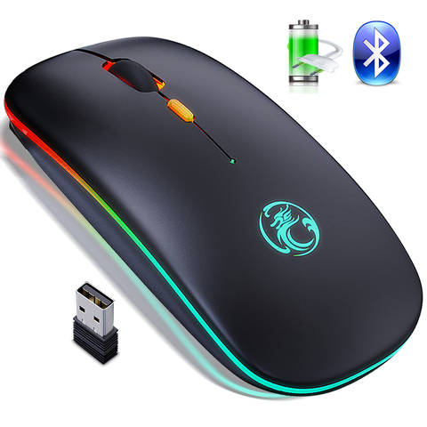 Mouse Wireless Mouse Computer Mouse Bluetooth 5.1 USB 2.4 Rechargeable Mause Silent Mause for Laptop RGB Ergonomic Mice Wireless ► Photo 1/6
