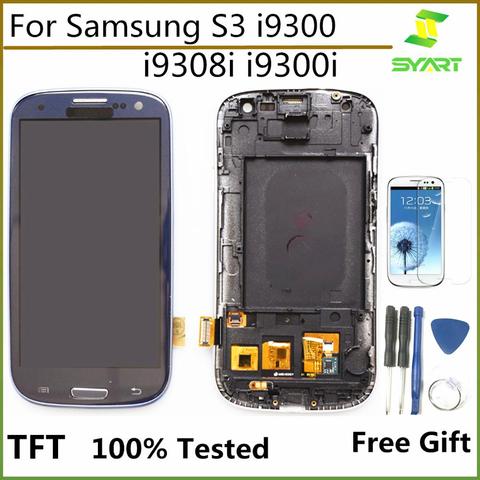 LCD Display Touch Screen Digitizer Assembly With Frame  4.8''For Samsung Galaxy S3 i9300 i9300i i9308i i9305 lcd srcreen ► Photo 1/6