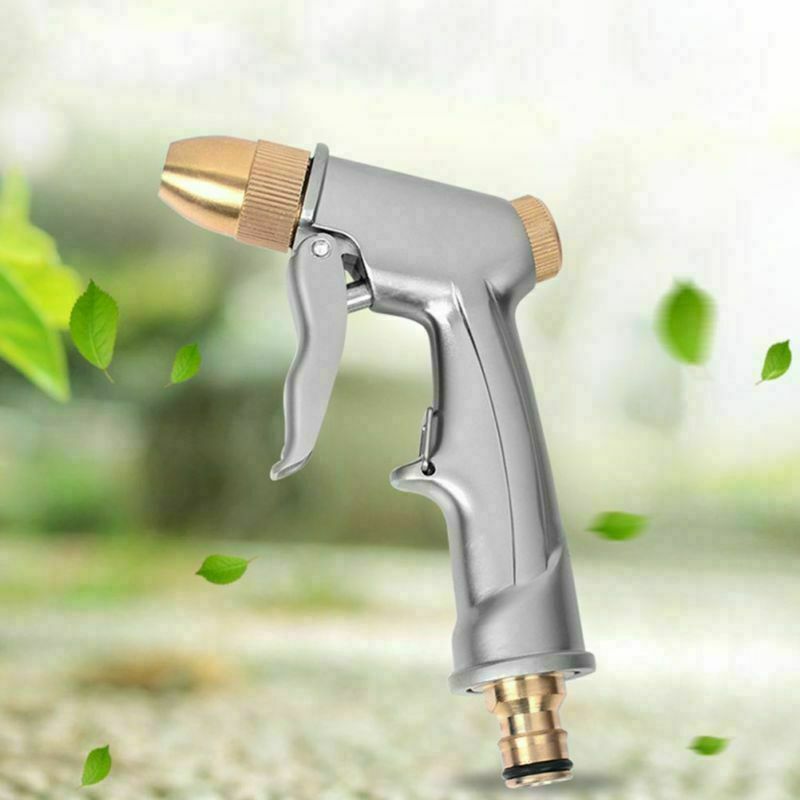 Metal Water Gun Garden Spray Hose Nozzle High Pressure Adjustable Car Wash Tools 