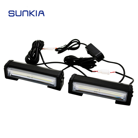 SUNKIA 2Pcs/Set Car Styling Emergency Strobe Light Bar with switch 32W High Bright Car COB Warning Light Auto Flash Light ► Photo 1/6