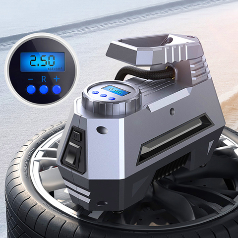 Portable Auto Air Compressor Tire Inflator Car Tire Pump With Digital Display Pressure Gauge 150 Psi Bright Emergency Flashlight ► Photo 1/6