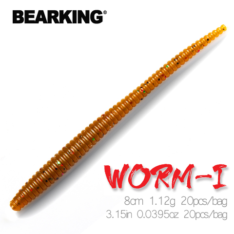 BEARKING worm Soft Lures 8cm 1.12g 20pcs/bag Fishing Artificial Silicone Bass Pike Minnow Swimbait Jigging Plastic Baits ► Photo 1/6