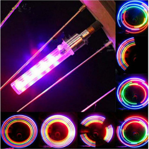 Bicycle Decorative Light 5 LEDs Bicycle Tire Valve Cap Tube Lights Waterproof Styling 7 Flash Function Emergency Warning Light ► Photo 1/3