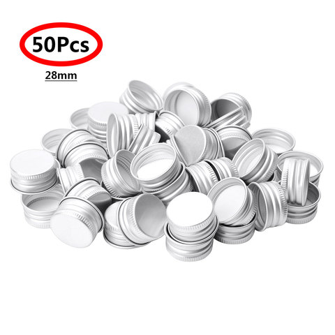 50pcs 24R/28R Small Premium Aluminium Fresh-keeping Lids Threaded Caps Lids Replacements for Borosilicate Glass Bottles ► Photo 1/6