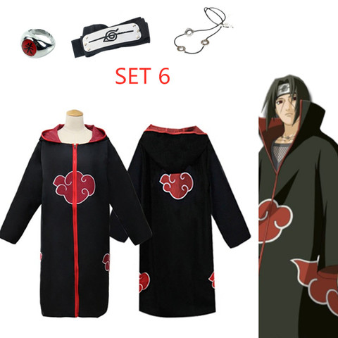 Men Women Costume Akatsuki Cloak Cosplay Sasuke Uchiha Cape