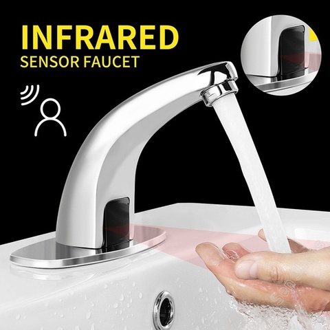Sink Faucets Water Tap Automatic Infrared Sensor Faucet Deck Mount Smart Touch Hands Free Inductive Water Tap Kitchen torneira ► Photo 1/5