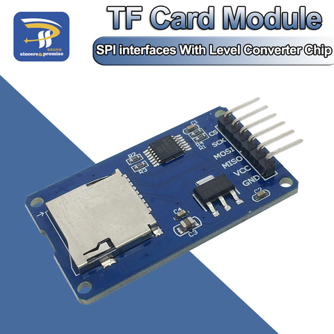 Micro SD Card Mini TF Card Reader Module SPI interfaces with level converter chip 5V/3.3V For Arduino DIY KIT ► Photo 1/6