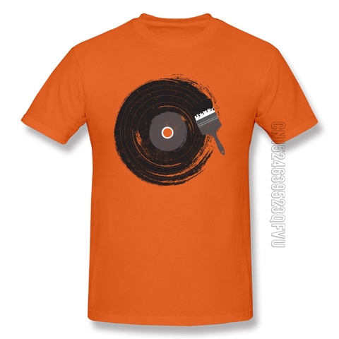 Records Art of Music Tops & Tees Men Designer Round Neck Orange T Shirts 100% Cotton Short Sleeve T-shirts Hiphop Rap Tshirts ► Photo 1/6