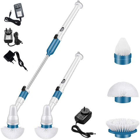 Electric Cleaning Scrubber With 3 Replaceable Brush Heads