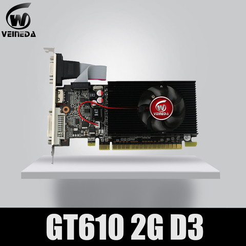 Veineda display vga cards GT610 2GB DDR3 700/1000MHz for nVIDIA Geforce Game PC ► Photo 1/5