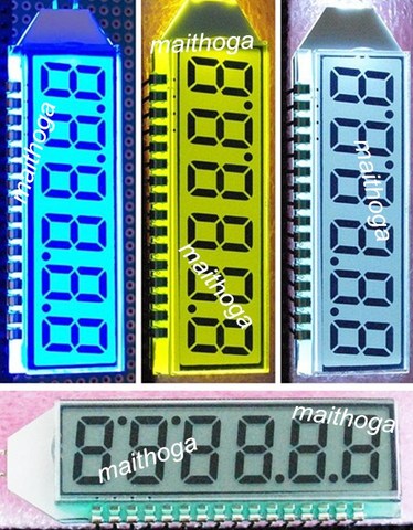 16PIN TN Positive 6-Digit Segment LCD Panel White/Yellow Green/Blue Backlight 3V ► Photo 1/2