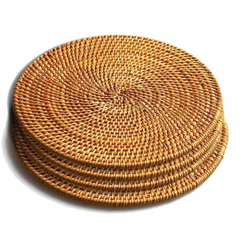 4 Pcs Rattan Trivets for Hot Dishes-Insulated Hot Pads,Durable Pot Holder for Table,Heat Resistant Mats for Kitchen ► Photo 1/6