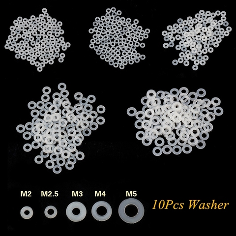 100Pcs White/Black Plastic Nylon Washer Plated Flat Spacer Seals Washer Gasket Ring Kit M2/M2.5/M3/M4/M5/M6/M8 ► Photo 1/6