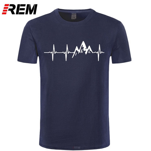 REM Mountain Heartbeat T-Shirt Fashion Funny Birthday 100% Cotton Short Sleeves T Shirts Causal O-neck Tops Tees Hip Hop ► Photo 1/6