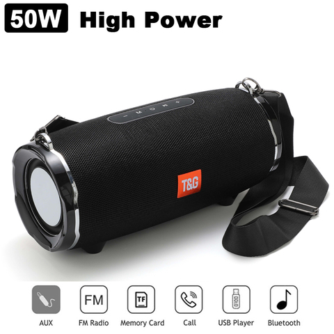 High Power 50W Bluetooth Speaker Waterproof Portable Column For PC Computer Speakers Subwoofer Boom Box Music Center Radio TG187 ► Photo 1/6