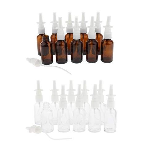 10 X Glass Empty Refillable Nasal Spray Bottles Storage Holder 30ml Reusable ► Photo 1/6