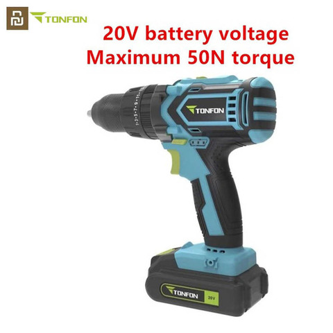 Youpin Tonfon Wireless Electric Cordless Drill Impact Power Driver 20V 2000mAh / 12V 1500MAH 2-Speed EU Adapter For Home Work ► Photo 1/6