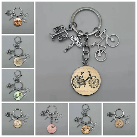 Download Buy Online Leisure Sports Bike Glass Keychain Simple Bicycle Silhouette Art Keychain Alloy Bike Sport Gift Jewelry Alitools