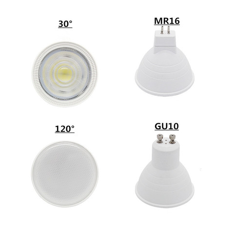 Led Bulb Cob Spotlight GU10 MR16 12V 220V 230V 240V Nature White Natural Light 4000k White 6500k Warm White 3000k Lamp 6W ► Photo 1/6