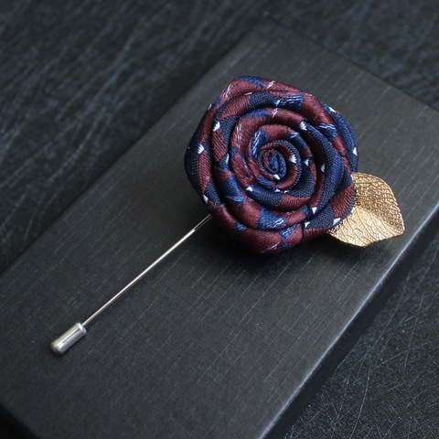 i-Remiel Upscale Long Needle Brooches and Pins for Men's Suit Shirt Ribbon Rose Brooch Korean Girls Corsage Pocket Towel Collar ► Photo 1/6