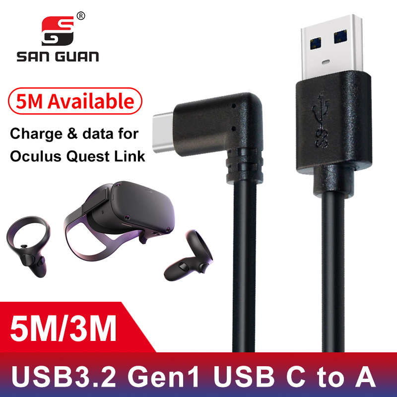5M 3M USB-C Cable Oculus Quest 2 Link Cable USB3.2 Compatability Right  Angle Type-c 3.2Gen1 Speed Data Transfer Fast Charge - Price history &  Review, AliExpress Seller - SANGUAN Official Store
