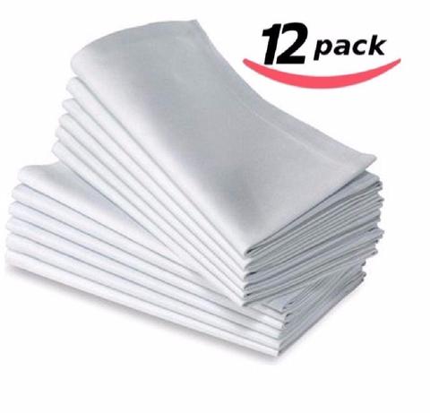 12pcs Table Napkins Wedding Party Dinner Table White Cloth Napkin  Restaurant Home Napkins Cotton Linen Handkerchie High Quality