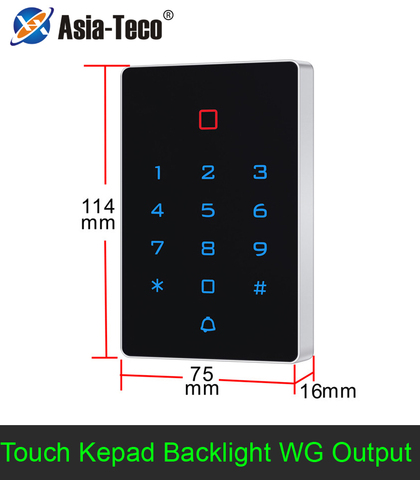 Backlight Touch 125khz RFID Card Access Control keypad EM card reader Door Lock opener wiegand 26 output Anti-disassembly Alarm ► Photo 1/6