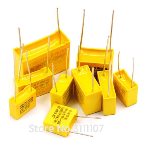 10PCS/LOT X2 safety capacitor 275VAC 0.1uf 0.001uf 0.0022uf 0.0047uf 0.01uf 0.033uf 0.022uf 0.047uf 0.068uf 0.1uf 0.15uf 1uf ► Photo 1/1