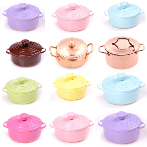 1:12 Mini Pot Boiler Pan With Lid Doll House Accessories Dollhouse Miniature Kitchen Utensils Cooking Ware Play Kitchen Toys ► Photo 1/6