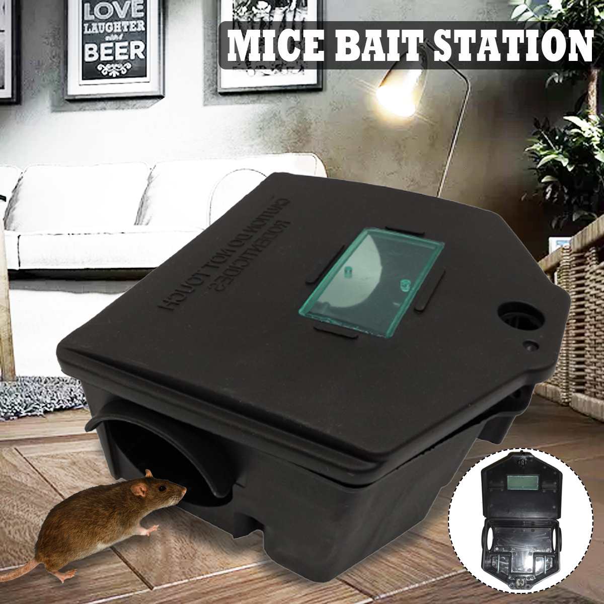 Rat Mouse Mice Rodent Bait Block Station Box Trap & Key for Home Warehouse Hotel 