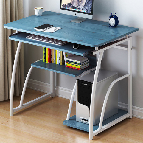 Modern Computer Desk Workstation Study Writing Table Home Office Furniture with Keyboard Bracket PC Metal 71cm ► Photo 1/5