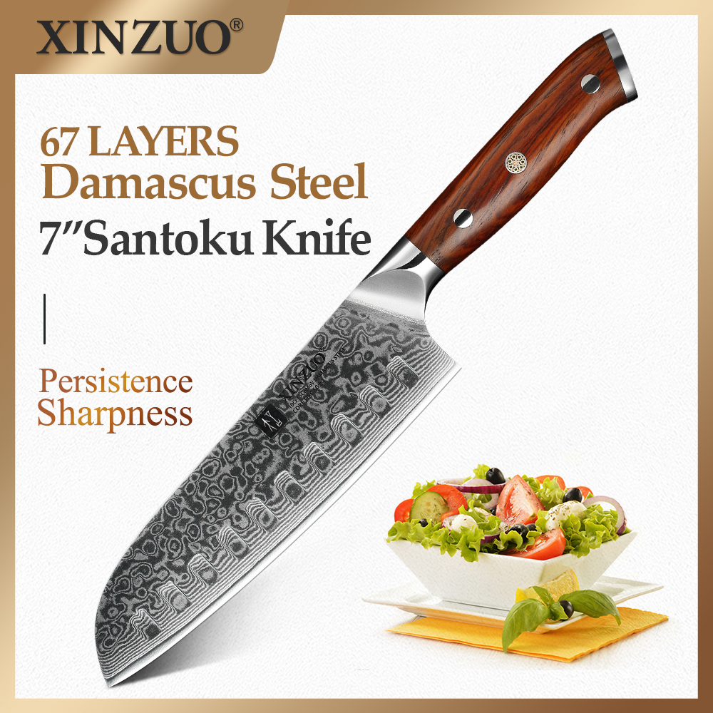 XINZUO 8.5 Inch Chef Knives High Carbon Chinese VG10 67 Layer Damascus  Kitchen Knife Stainless Steel Gyuto Knife Rosewood Handle