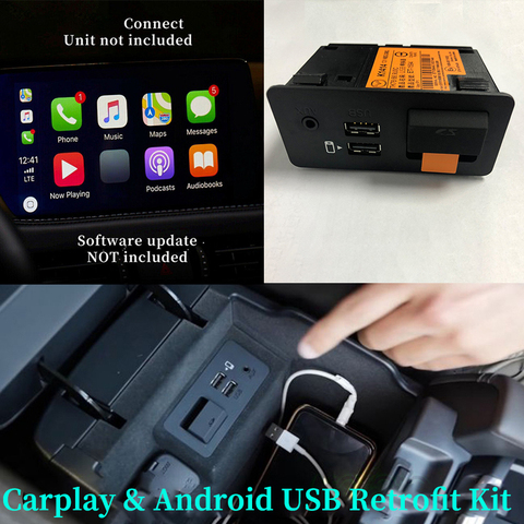 Mazda Apple CarPlay and Android Auto USB Retrofit Kit, Support Mazda 3/6/CX5/CX3/CX9/MX5-TK78 66 9U0C K1414 C922 V6 605A ► Photo 1/4