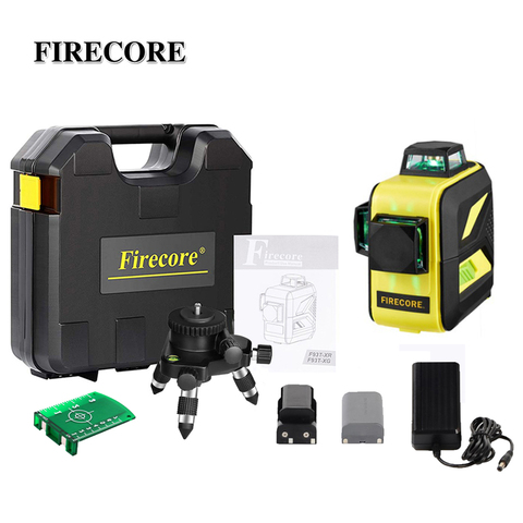 FIRECORE 12Lines 3D Green Red Laser Level 360 Self-Leveling Suitcase Laser + Fine-Tuning Base/2 in 1 bracket ► Photo 1/6