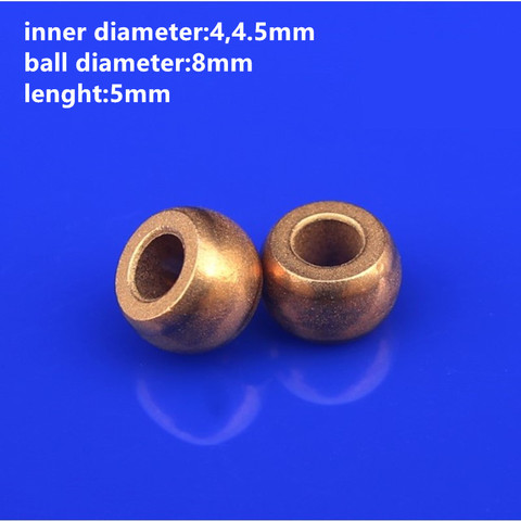 10pcs/lot Ball Bearing Copper Brass Bushing Inner Diameter 4 4.5mm Ball Diameter 8mm Lenght 5mm Precision Guide Sleeve Bearing ► Photo 1/2
