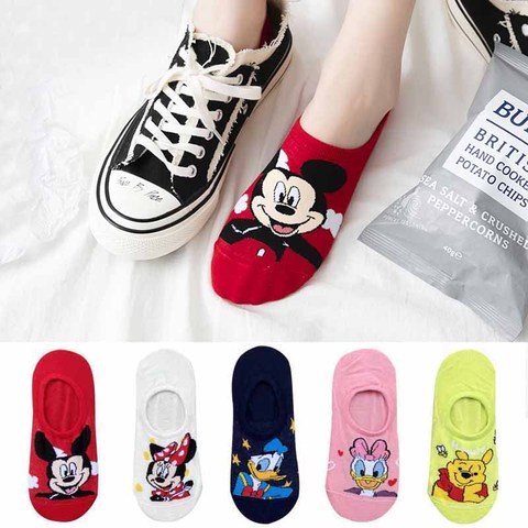 10 pieces = 5 pairs Korea Summer socks women Cartoon Animal bear mouse Socks Cute Funny Invisible cotton Ankle Socks Size 35-41 ► Photo 1/6