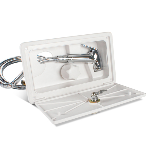 RV Shower Box Kit with Lock-Includes Shower Faucet, Shower Hose, Shower Wand Boat Marine Camper Motorhome Caravan TYTXRV ► Photo 1/6