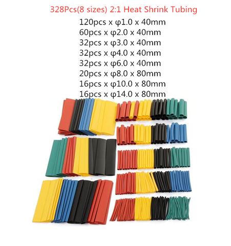 164pcs/328pcs/127pcsSet Polyolefin Shrinking Assorted Heat Shrink Tube Wire Cable Insulated Sleeving Tubing Set 2:1 ► Photo 1/3