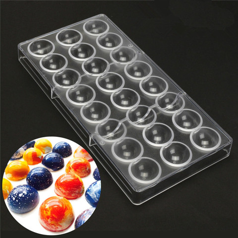 24 Half Ball Clear Hard Chocolate Mold DIY Fondant Tool Baking Polycarbonate PS Candy Maker Cake Mousse Mould drop shipping ► Photo 1/6