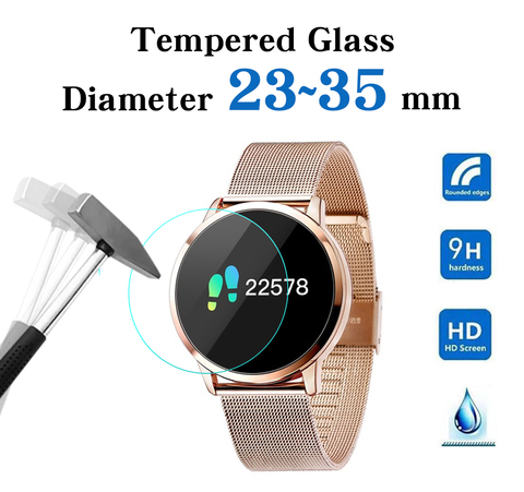 Full Size Round Watches Tempered Glass Screen Protector Film Diameter 23 24 25 26 27 28 29 30 31 32 33 34 35 mm For Smart Watch ► Photo 1/6