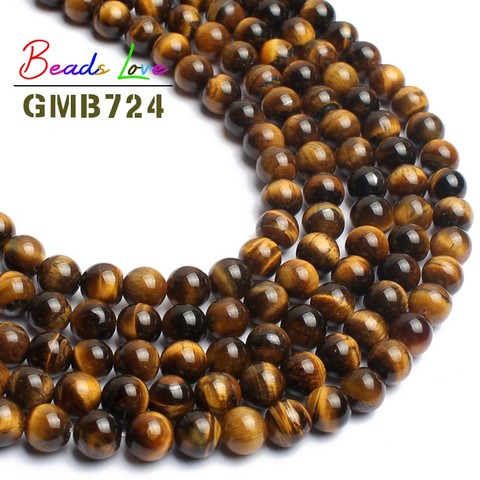 4-12MM Natural Yellow Tiger Eye Stone Round Loose Beads for Needlework Jewelry Making Bracelet Necklace Diy Wholesale 15 Inch ► Photo 1/6