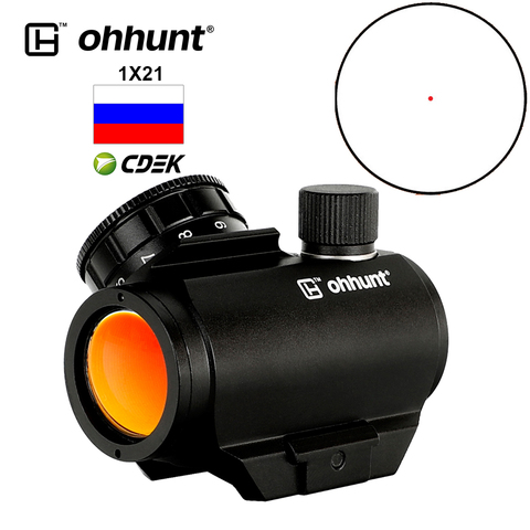 ohhunt Tactical Compact 1X21 Red Dot Sight Low Power 3 MOA Optics Scope Picatinny Rail Base with Quick Release Riser Mount ► Photo 1/6