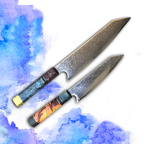 chef knife kitchen knives with sandalwood handle, damascus steel chef's knife set ► Photo 1/6