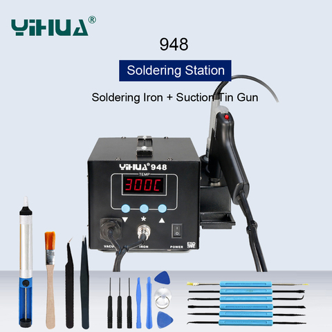 YIHUA 948 Suction Gun Welding Station 2 In 1 Digital Display Tin Gun SMD Soldering Iron Desoldering Station Welding Rework Tools ► Photo 1/6