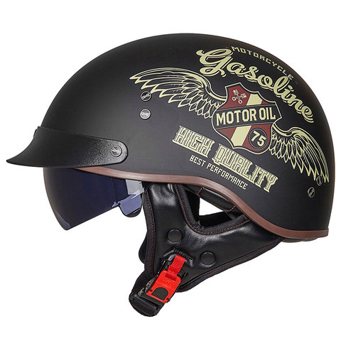 Casco Moto Retro Motorcycle Helmet Moto Helmet Scooter Vintage Half Face Biker Motorbike Crash Moto Helmet DOT Certification ► Photo 1/6