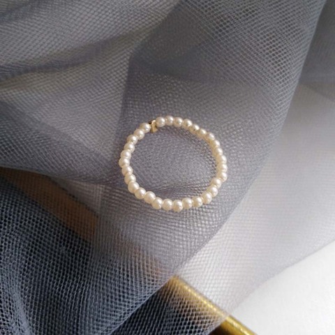 Pearl Bead Rings for Women Geometric Simulated Pearls Minimalist Finger Ring Vintage Party Jewellery Wedding Accessories Gifts ► Photo 1/6